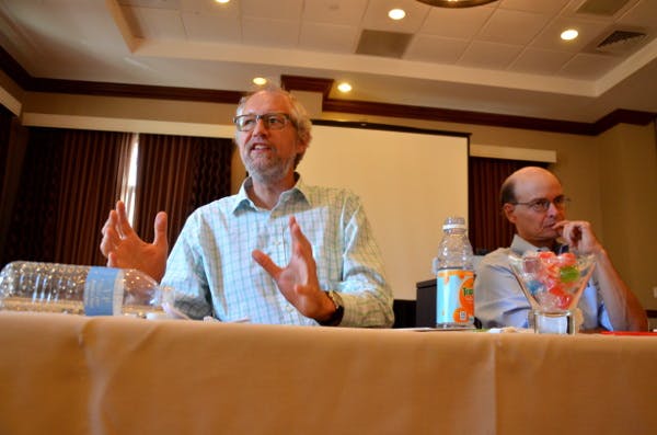 Green Lane Project co-founder Randy Neufeld, left, with Jon Orcutt in 2015