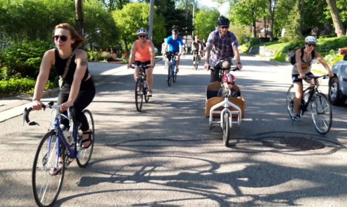 Biking in Madison, Wisconsin.