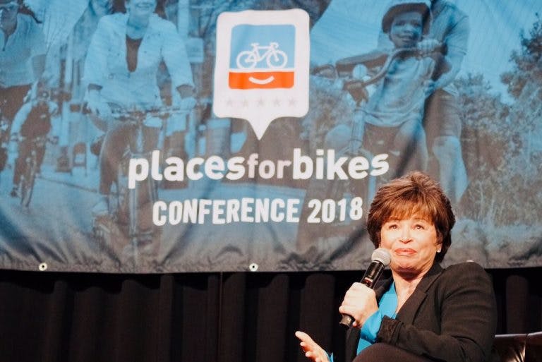 Valerie Jarrett at the 2018 PlacesForBikes Conference.