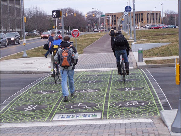 Bike lane in Indianapolis