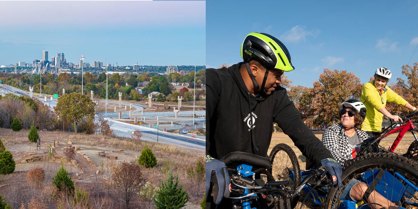 Above:  Park Trails and adaptive mountain bike riders 