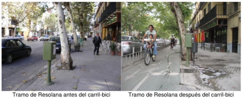Tramo de Resolana before and after
