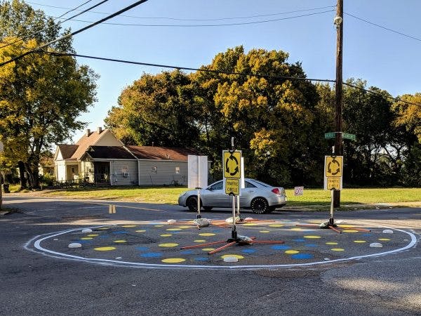 A traffic circle in Memphis.