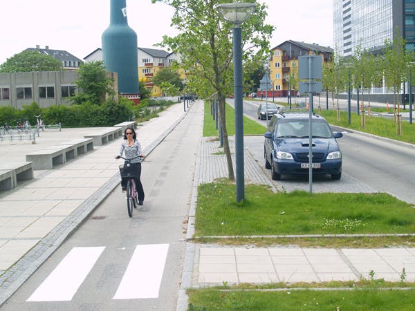 grass median in copenhagen, denmark