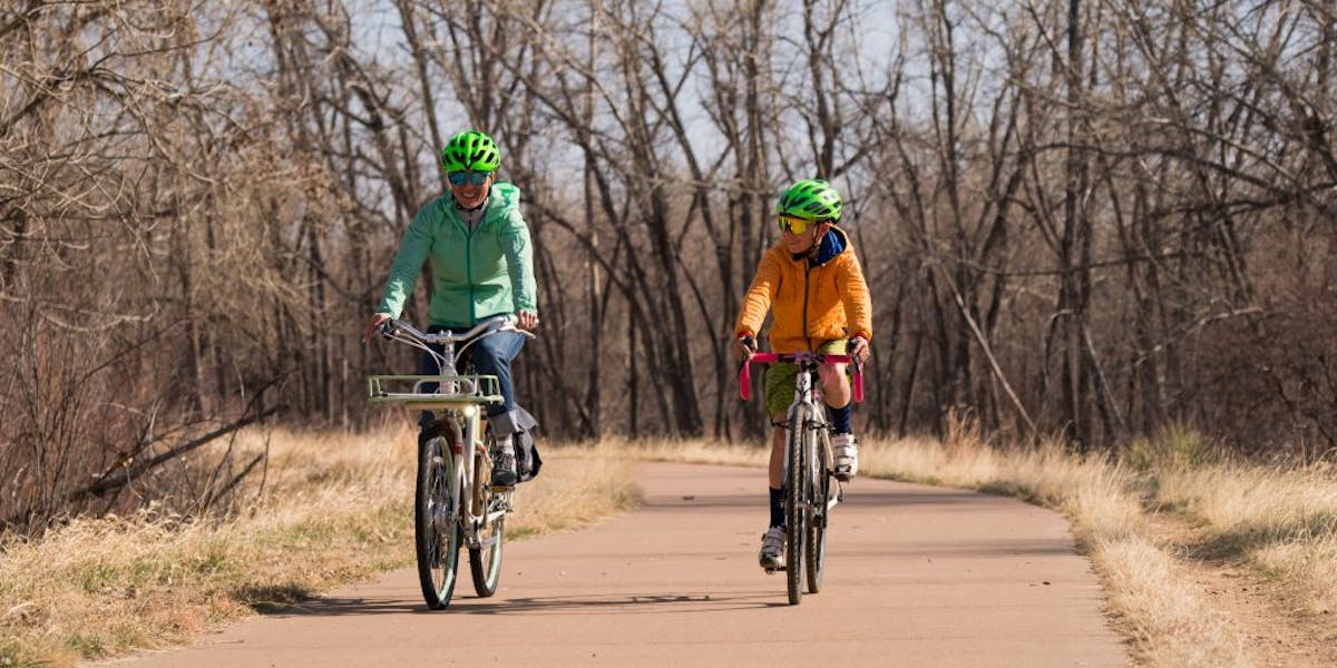 Two riders on a trail