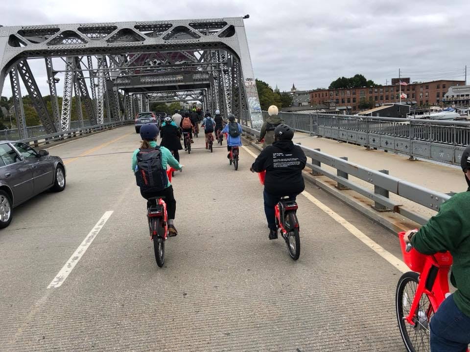 Biking in Providence.