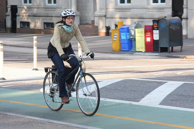 A bicycle commuter.