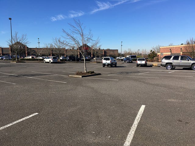 The parking lot at Gateway’s shopping center, just off Halsey, is zoned for skyscrapers.
