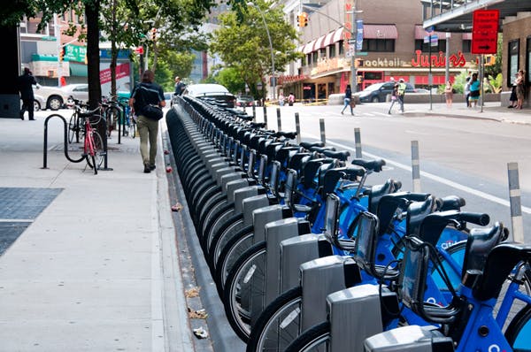 Citi Bikes in New York City.