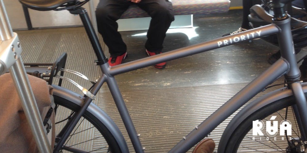 A bicycle on the Tren Urbano. 