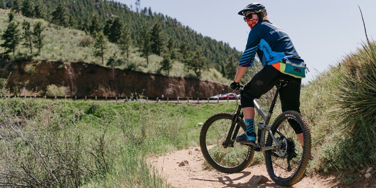 Mountain bike rider on a trail