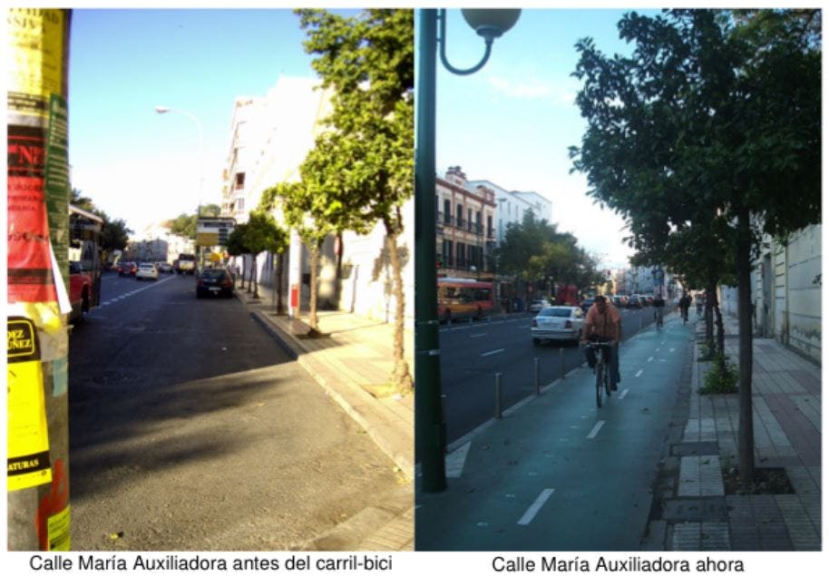 Calle Maria Auxiliadora before and after