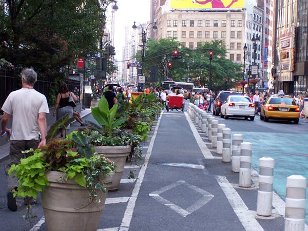 Short thick bollards in NYC
