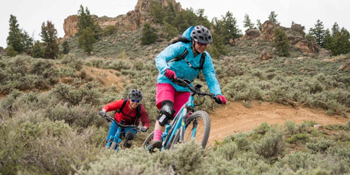 eMTB couple in desert setting