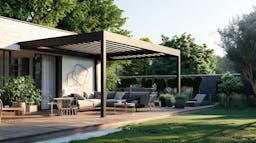 pergola bioclimatique en aluminium sur une terrasse 