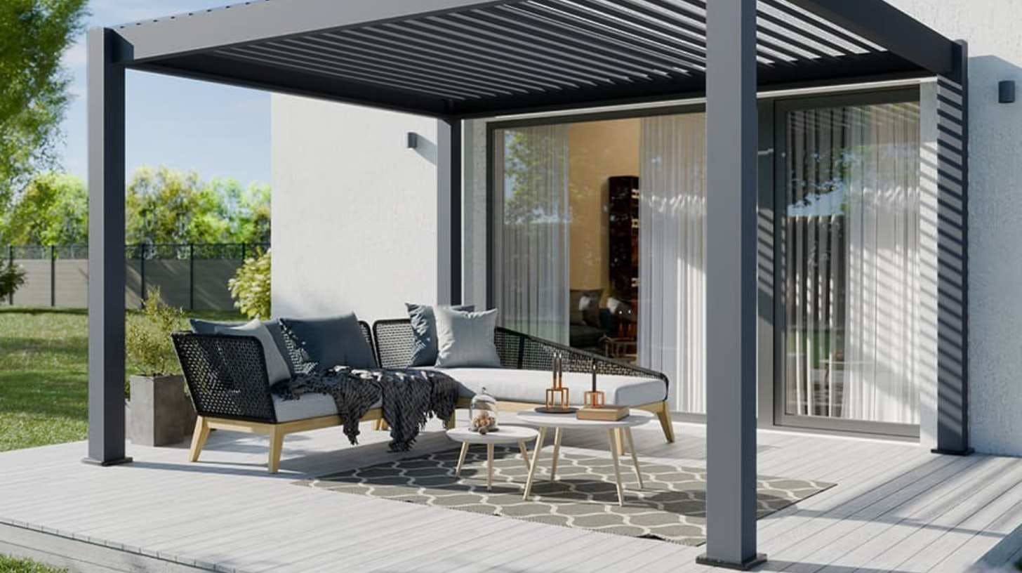 Foto van een bioklimatologische pergola