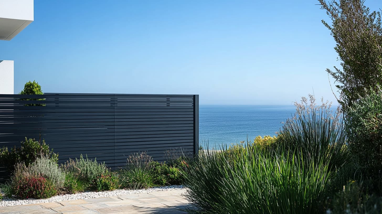cloture aluminium en bord de mer