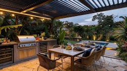 cuisine extérieure sous pergola