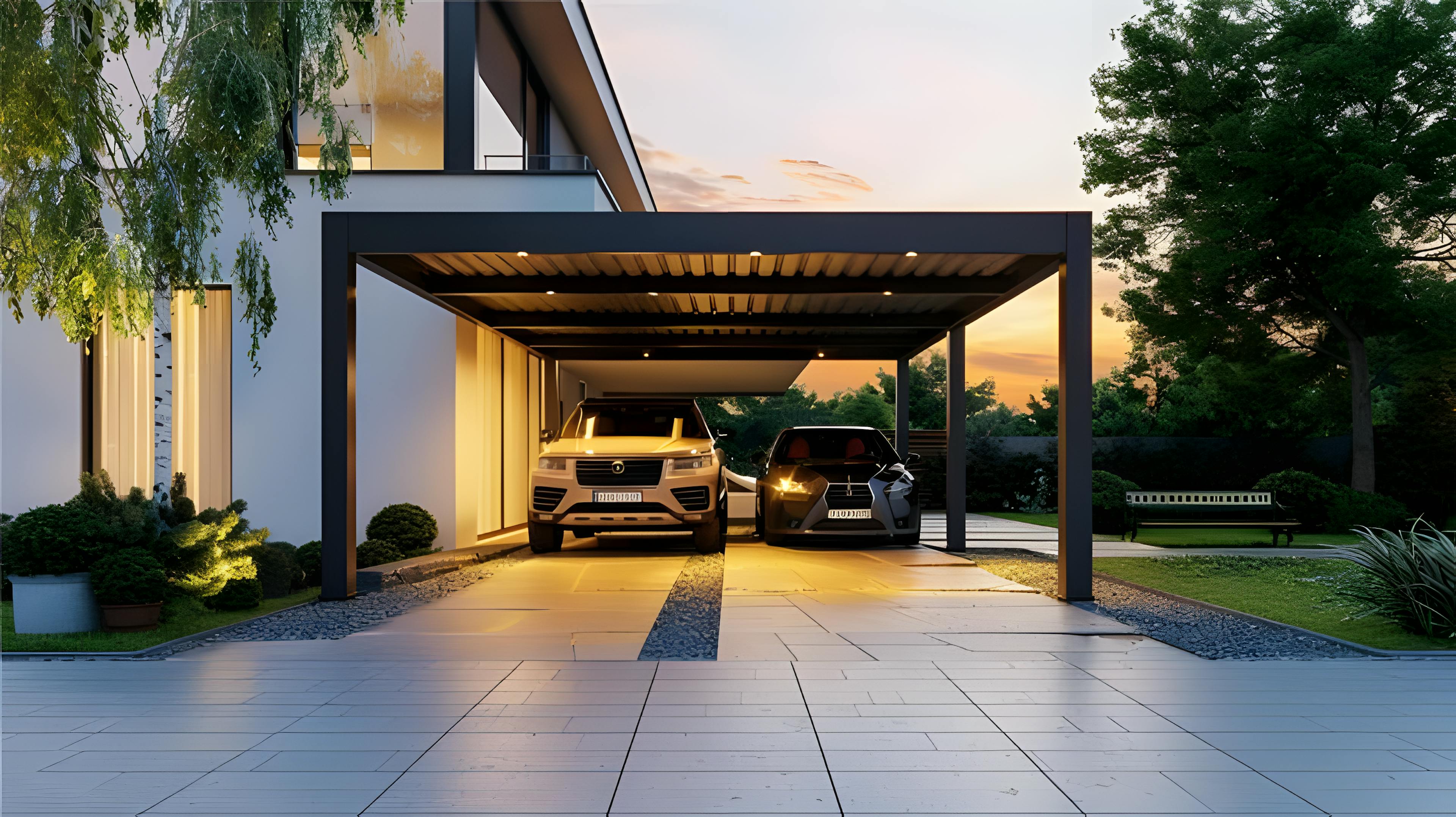 Un carport de voiture tendance