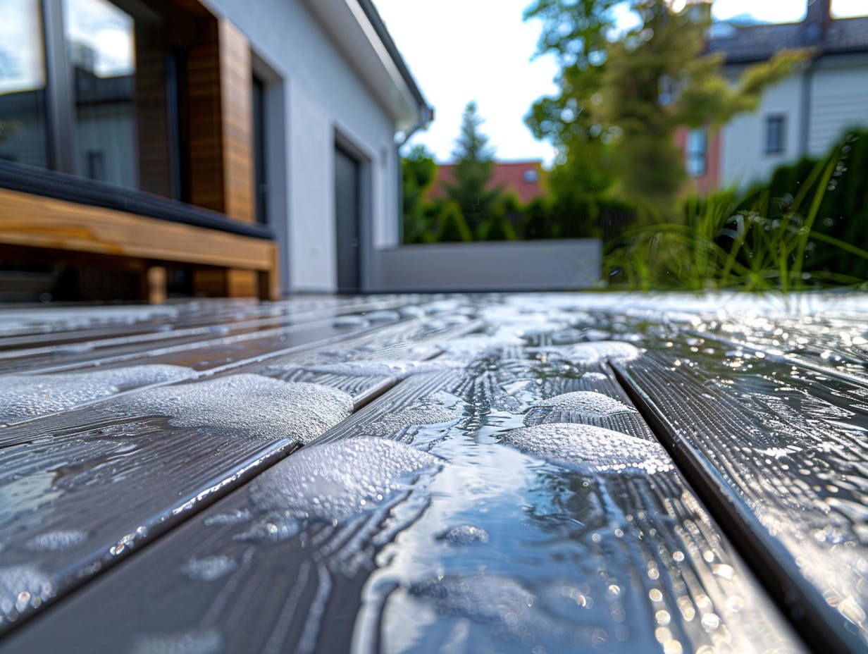 Nettoyage d'une terrasse en composite