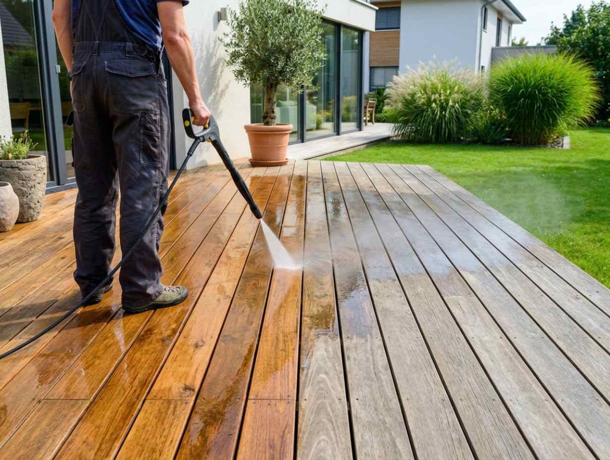 Nettoyage terrasse bois avec karcher