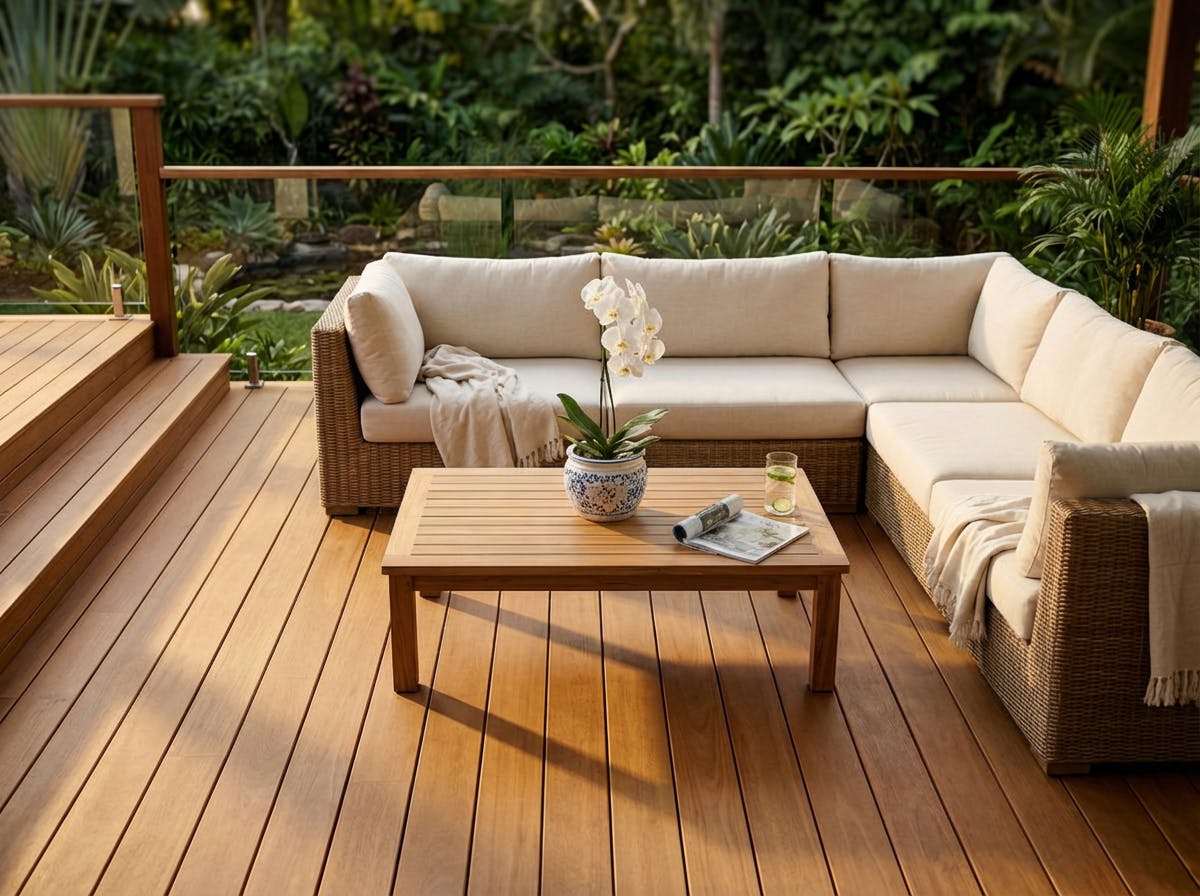 Terrasse extérieure en bois exotique