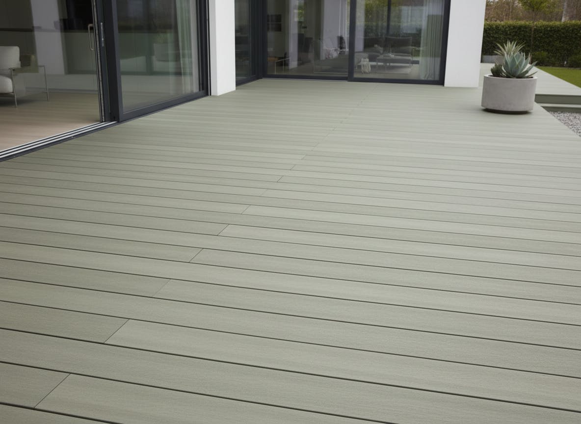 Terrasse extérieure en bois composite co-extrudé