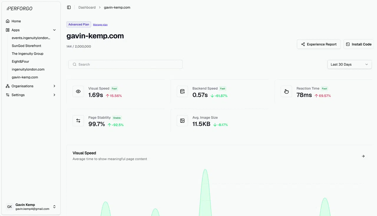 Experience report generation walkthrough animated image