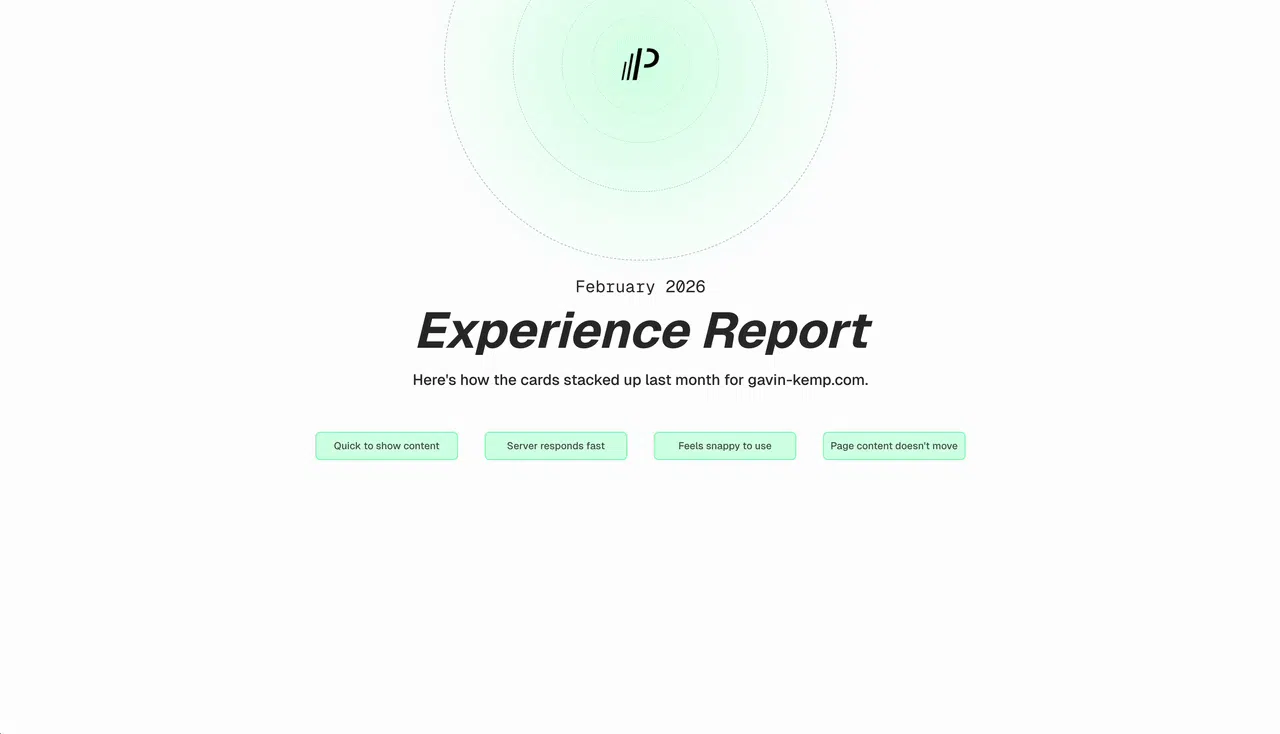 Experience report page animated image