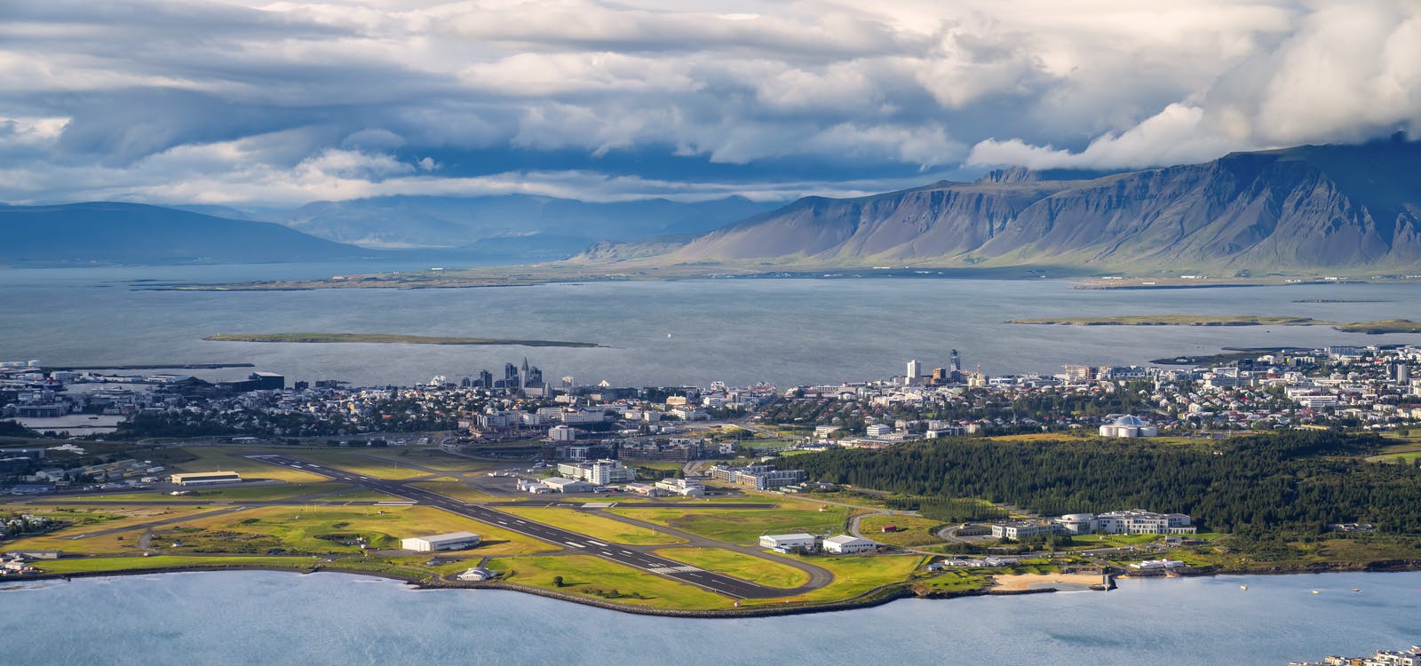 aerial view of Reykjavik City