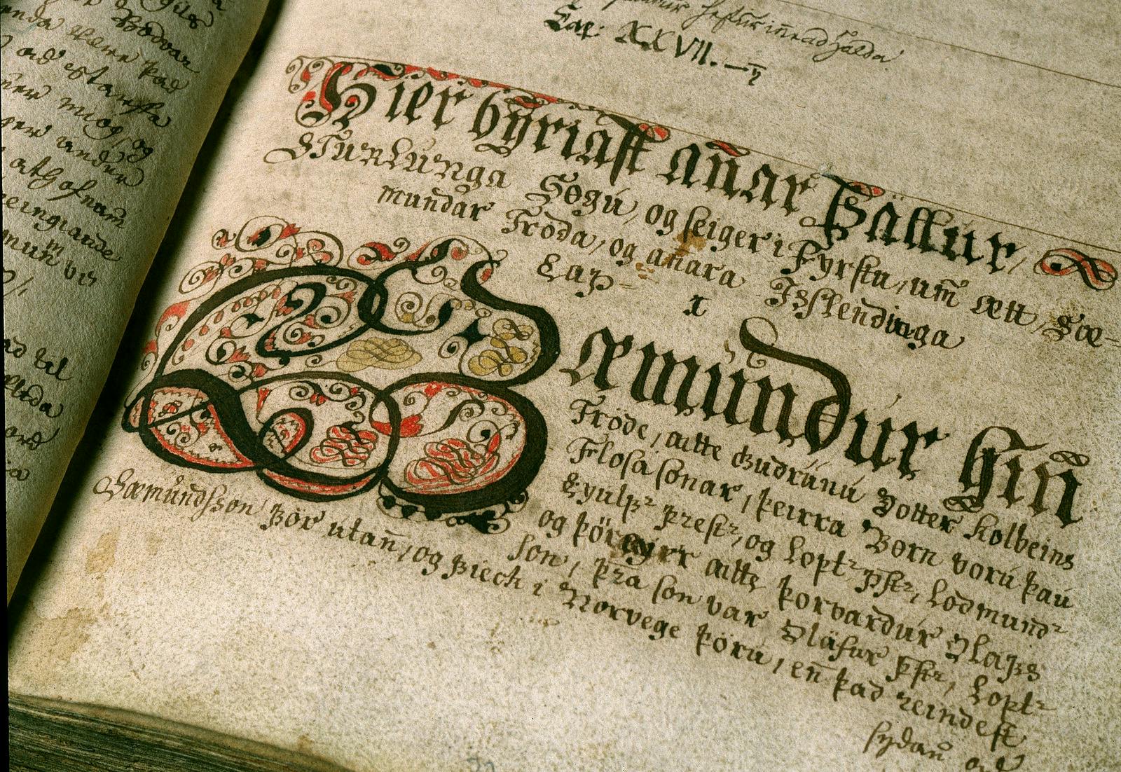 Old manuscriptin in Icelandic