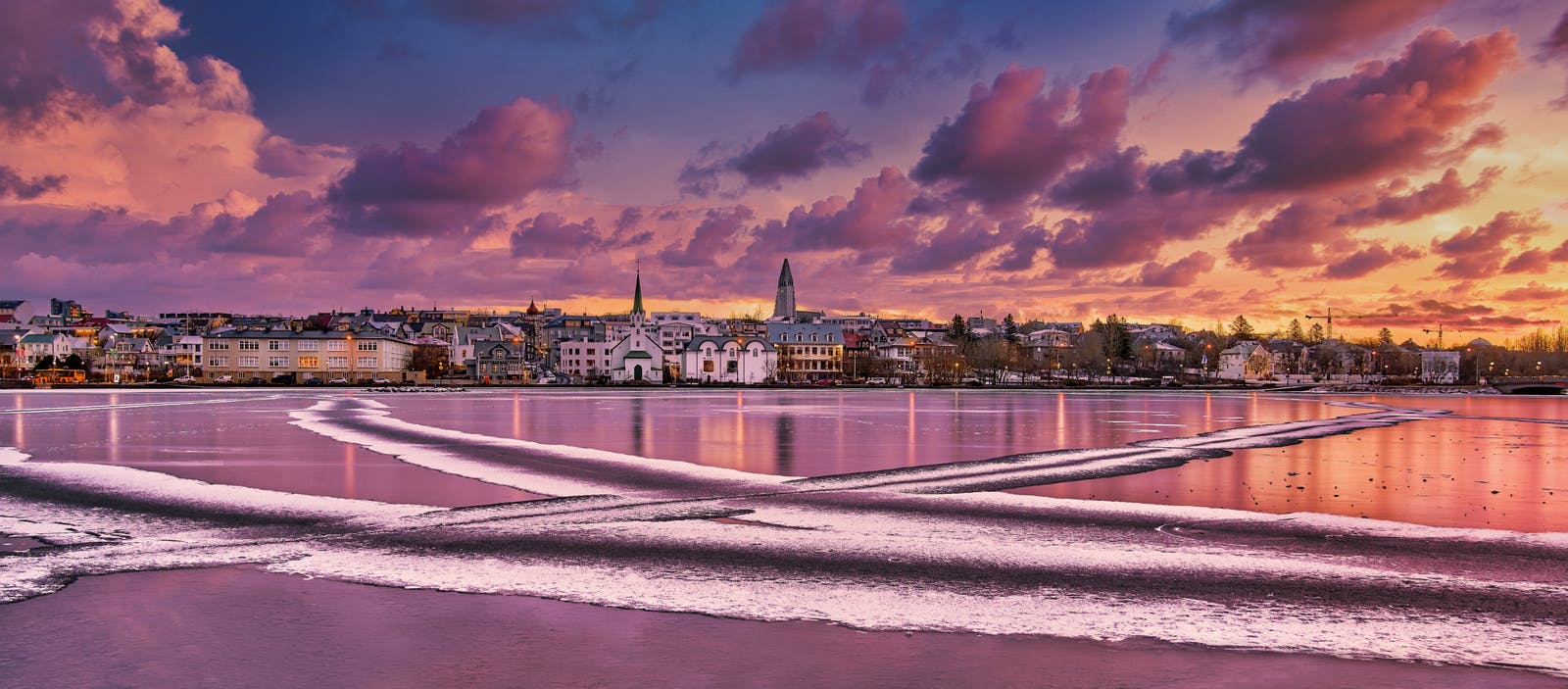 Tjörnin in Reykjavik in December