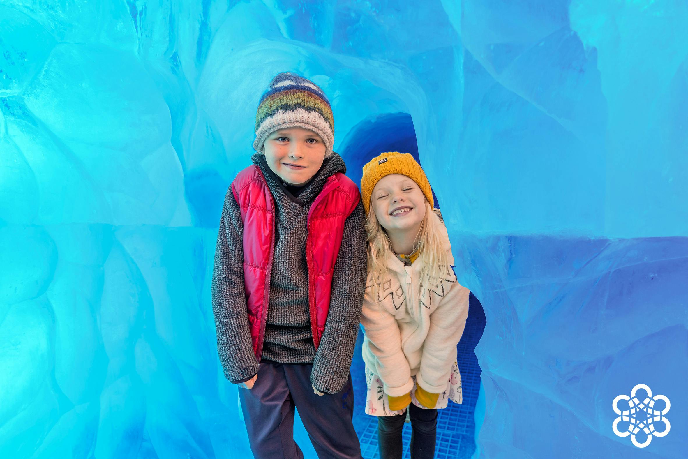 Kids in Perlan Ice cave