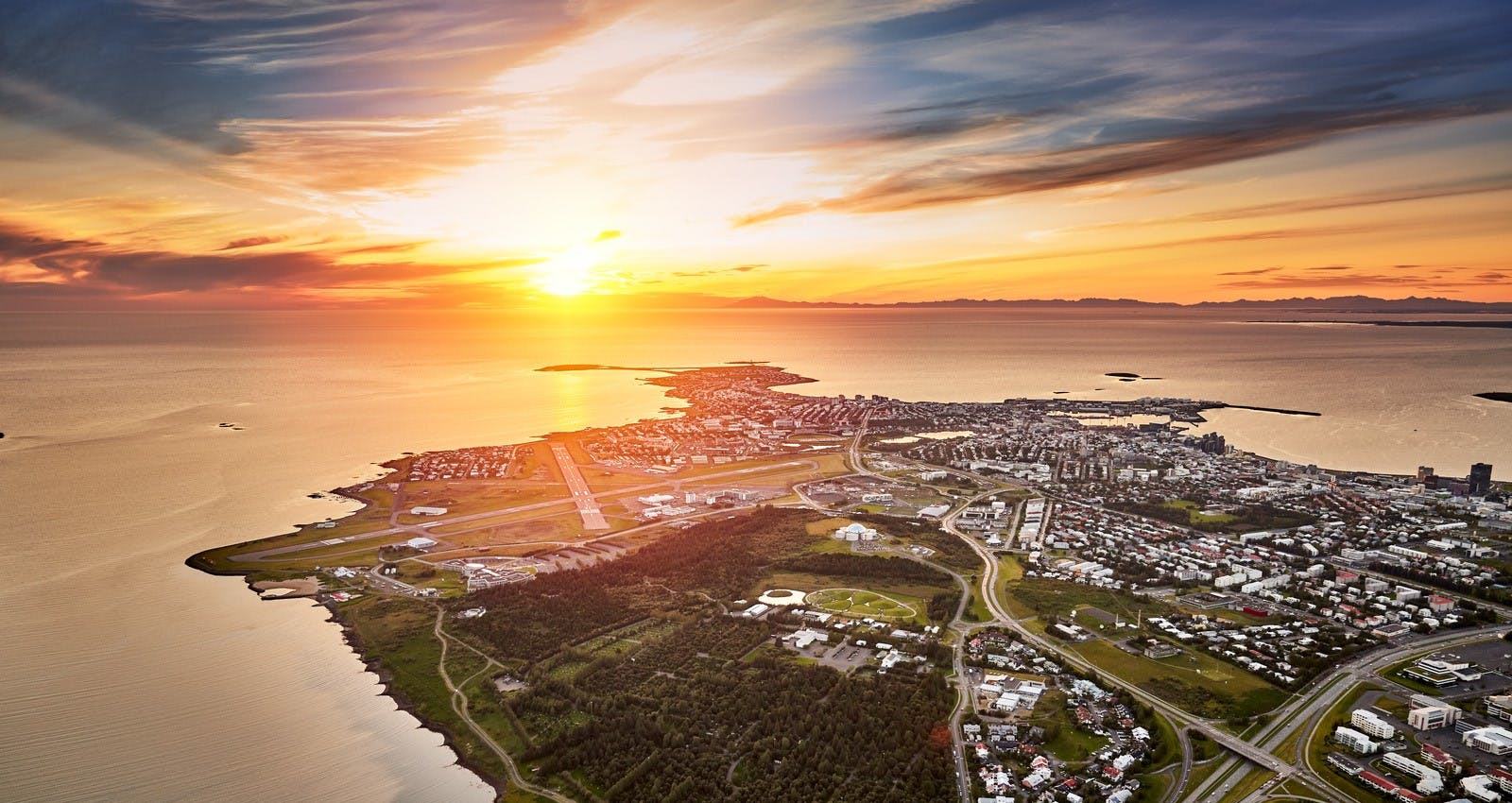Sunrise and Sunset in Reykjavik
