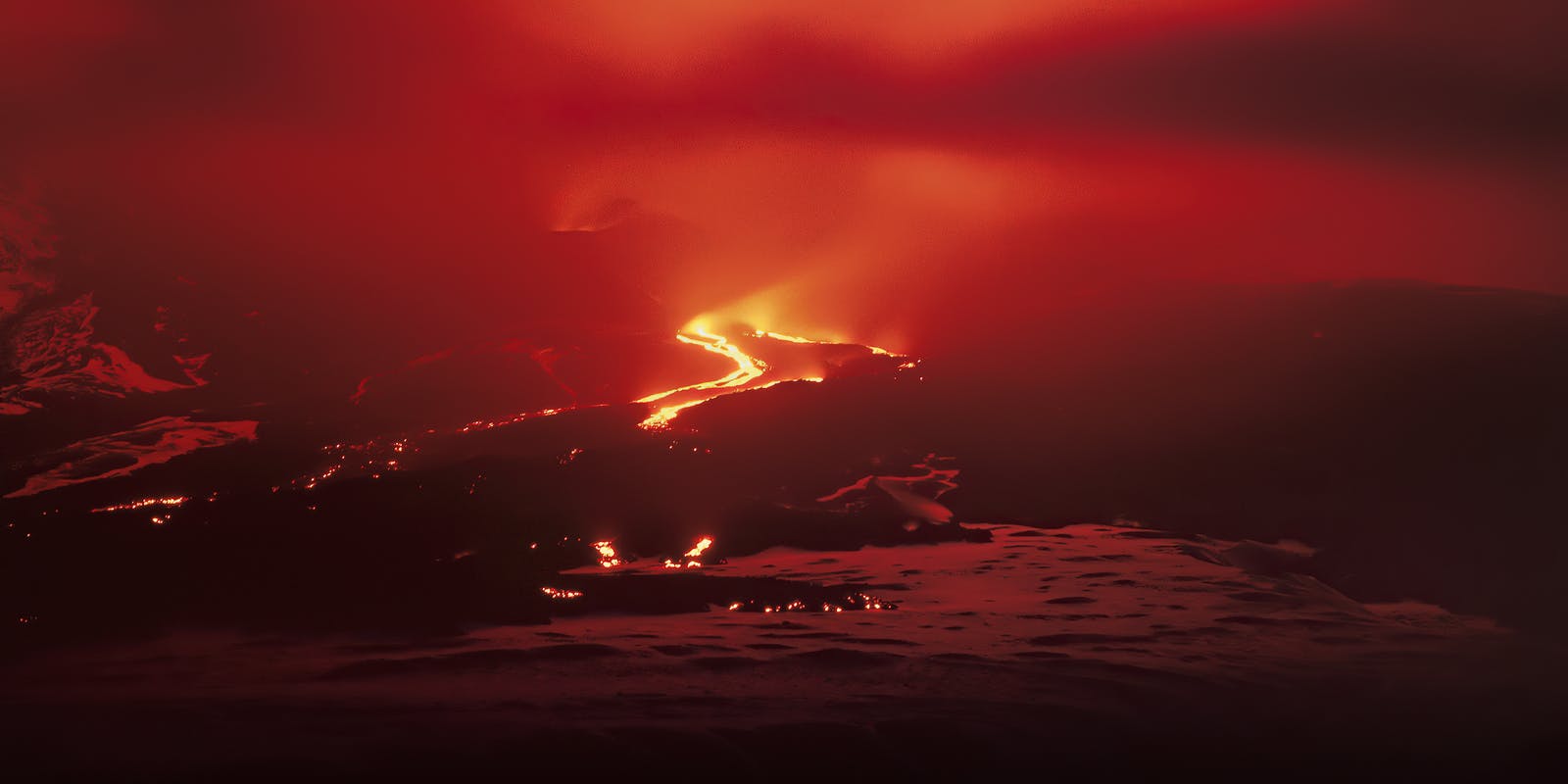Volcano in iceland from a distance