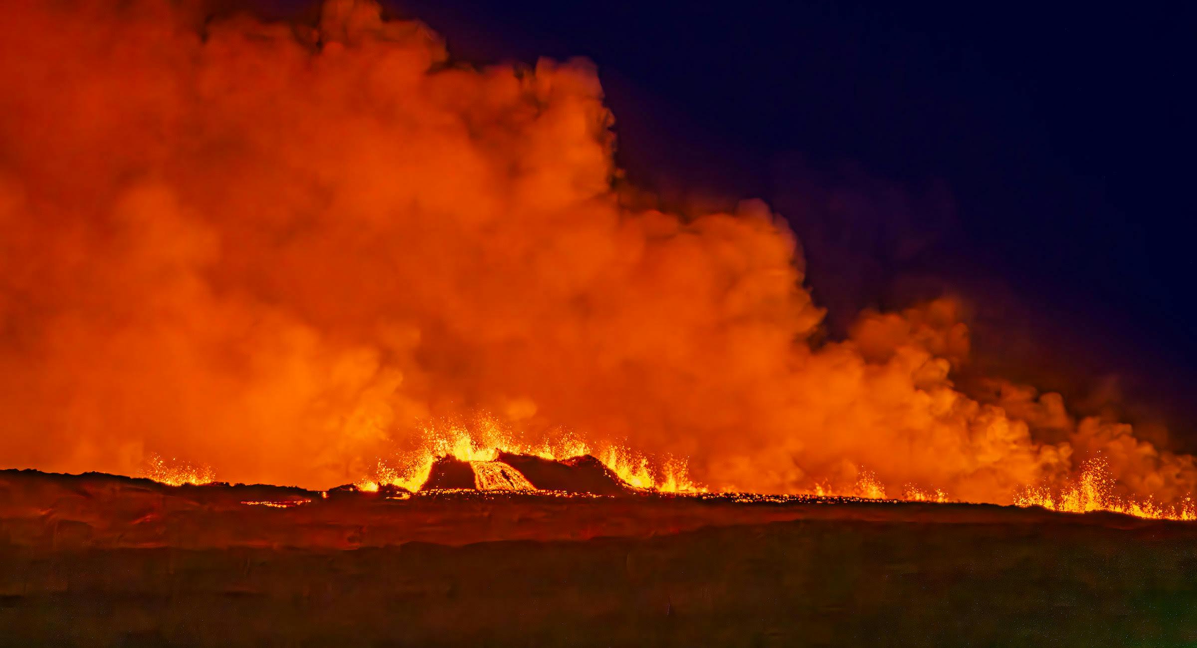 Volcanid eruption in Iceland in December 2023