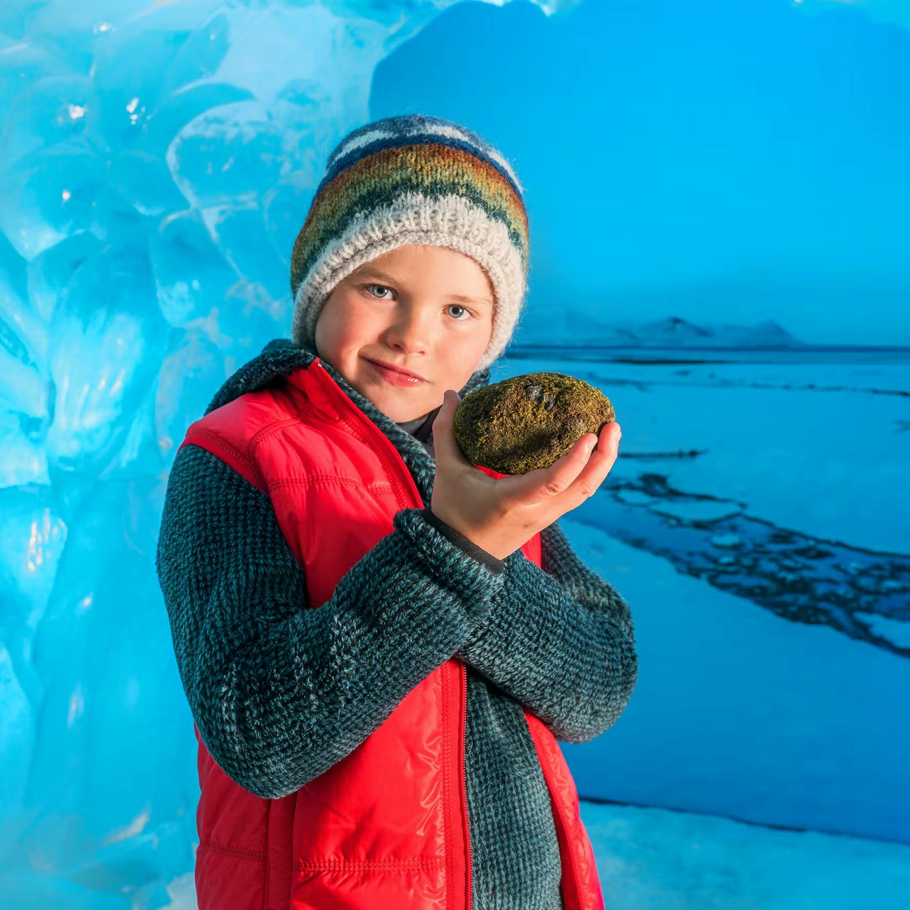 Child in ice cave