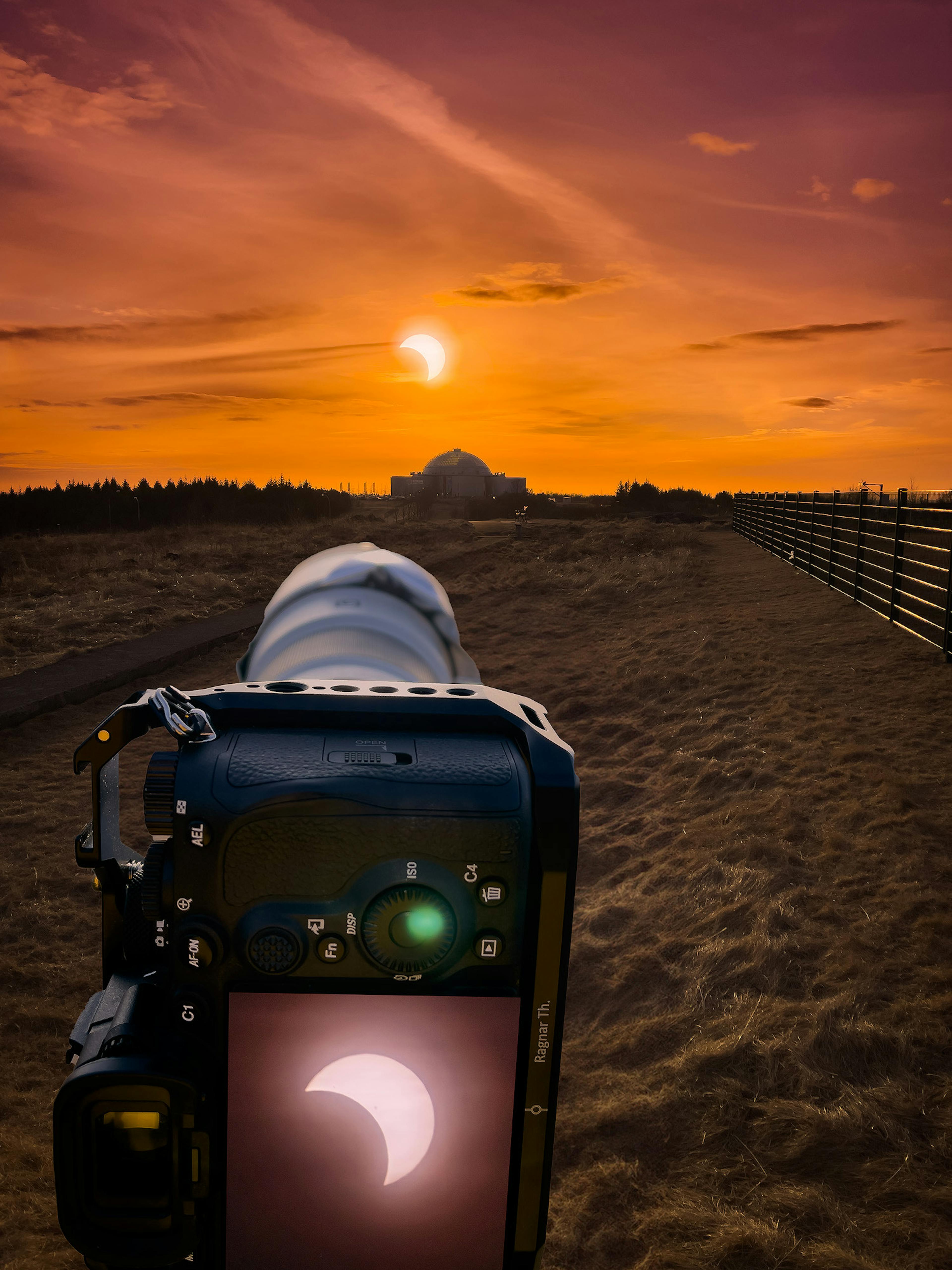 Solar eclipse photos taken in Iceland, Reykjavik 