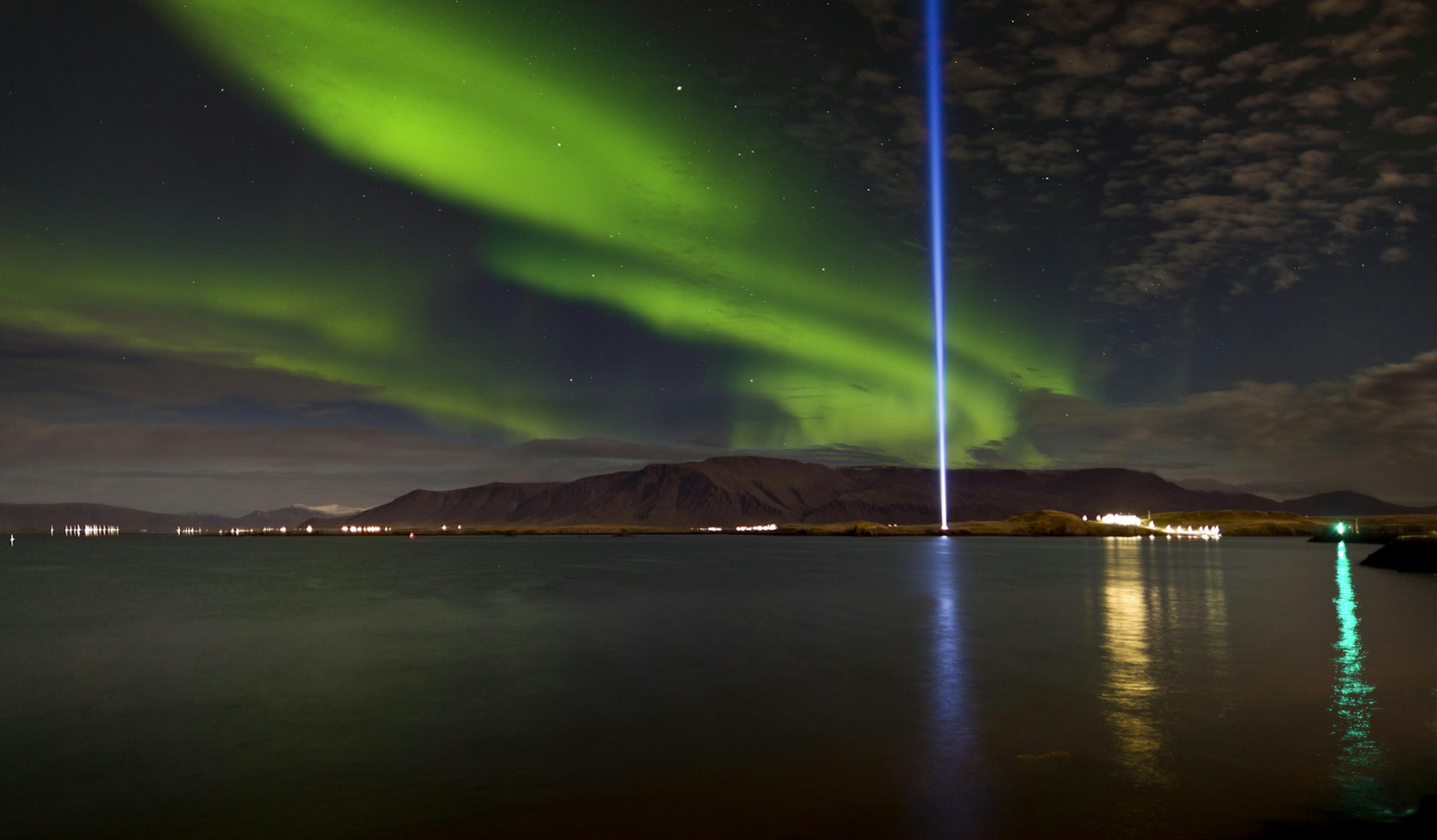 Imagine Peace Tower on Videy Island 