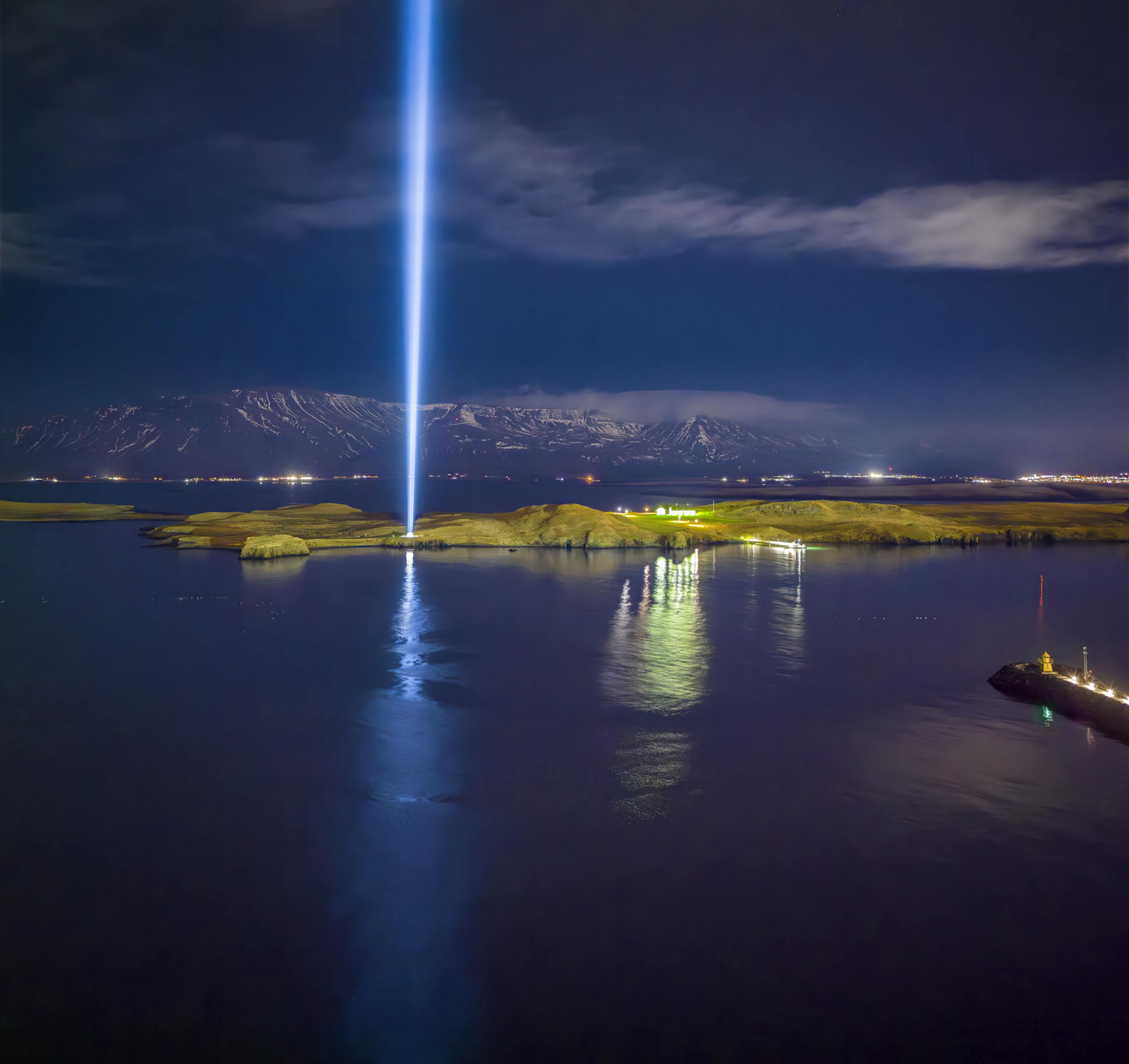 Imagine Peace Tower on Videy Island 