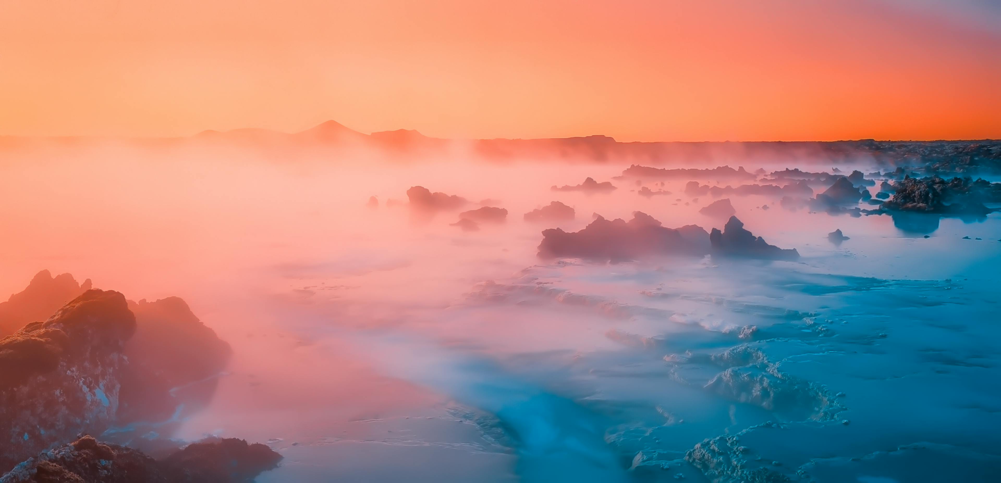 Blue Lagoon in Iceland During sunset 