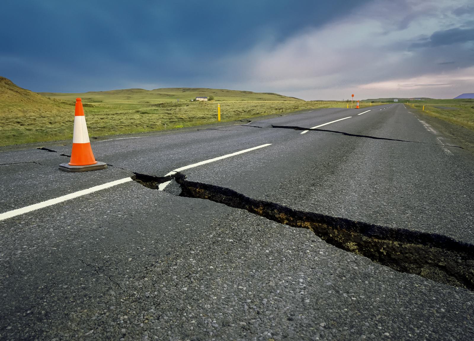 Earthquake Crack on the Road