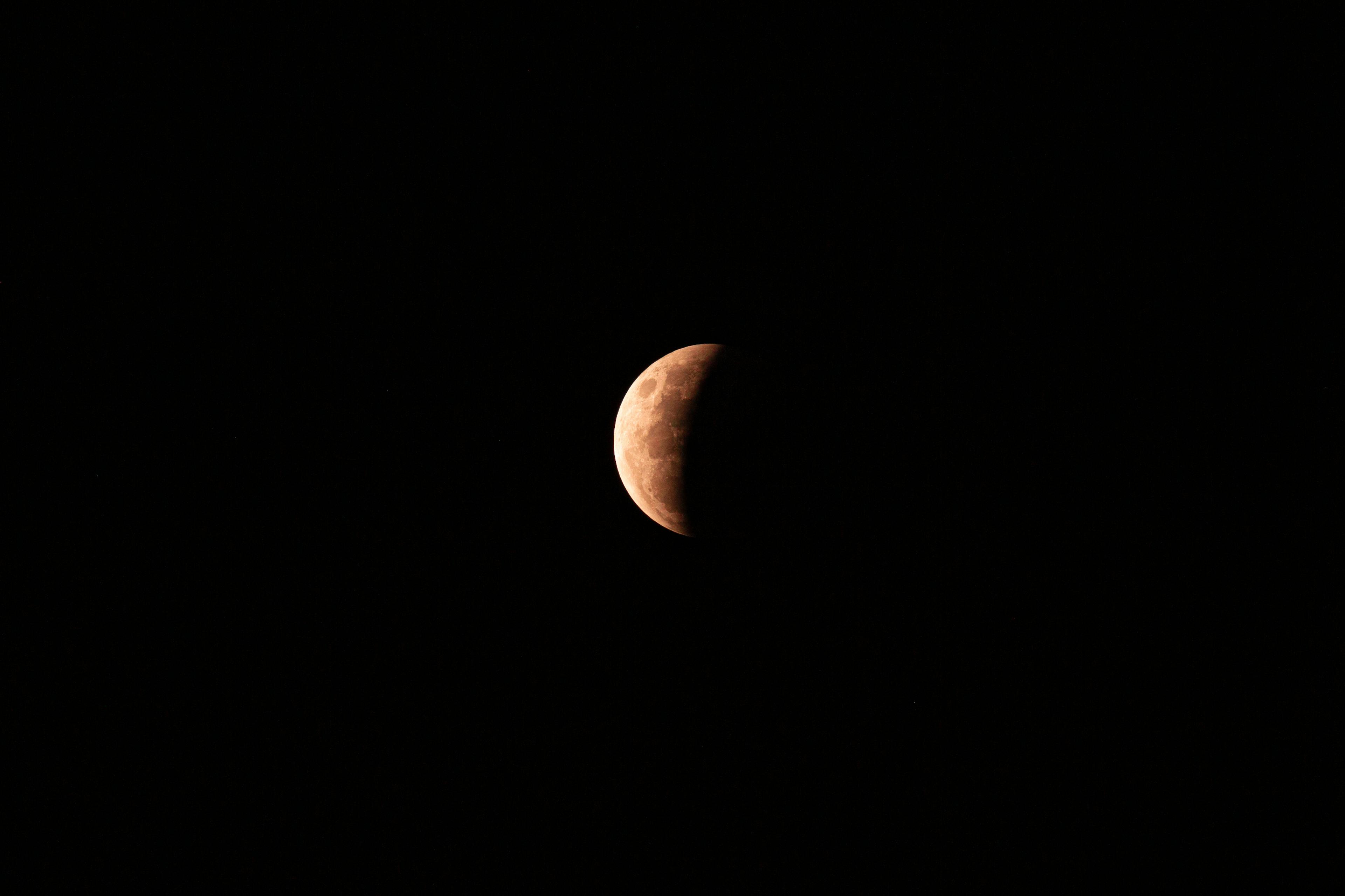 Penumbral Lunar Eclipse - reddish moon