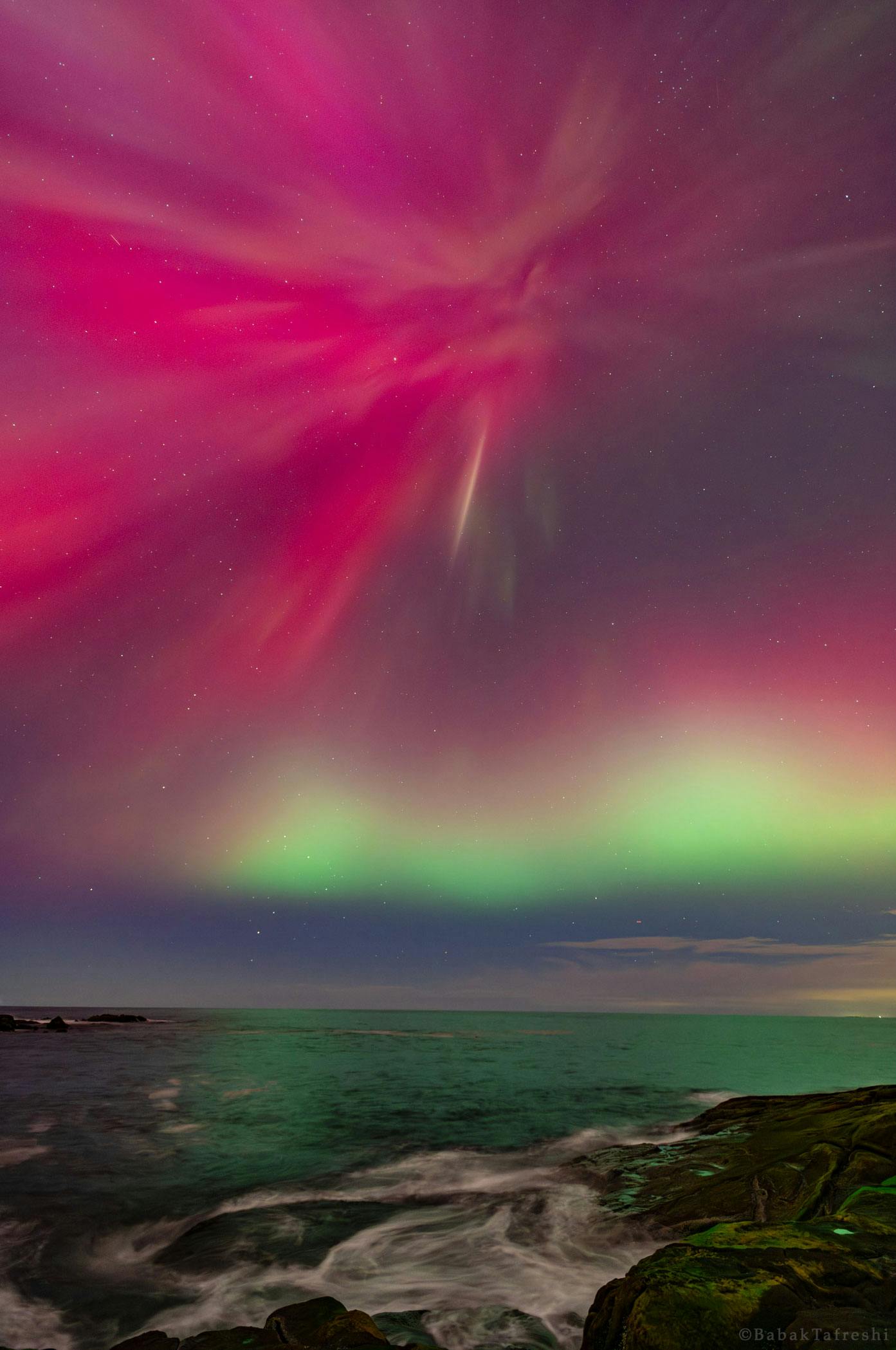 Red and Pink Northern Lights