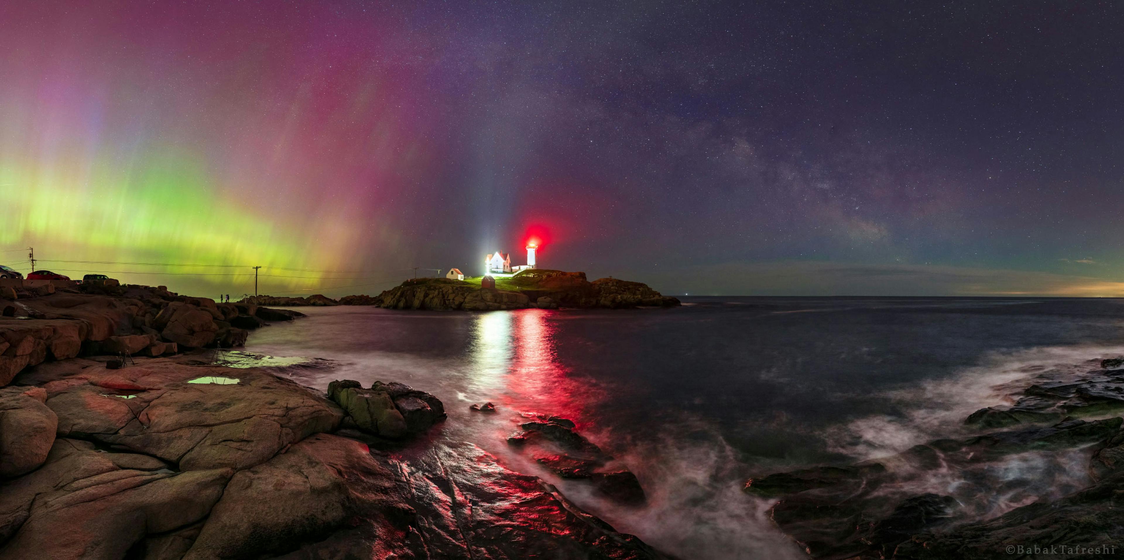 Northern Lights over Lighthouse
