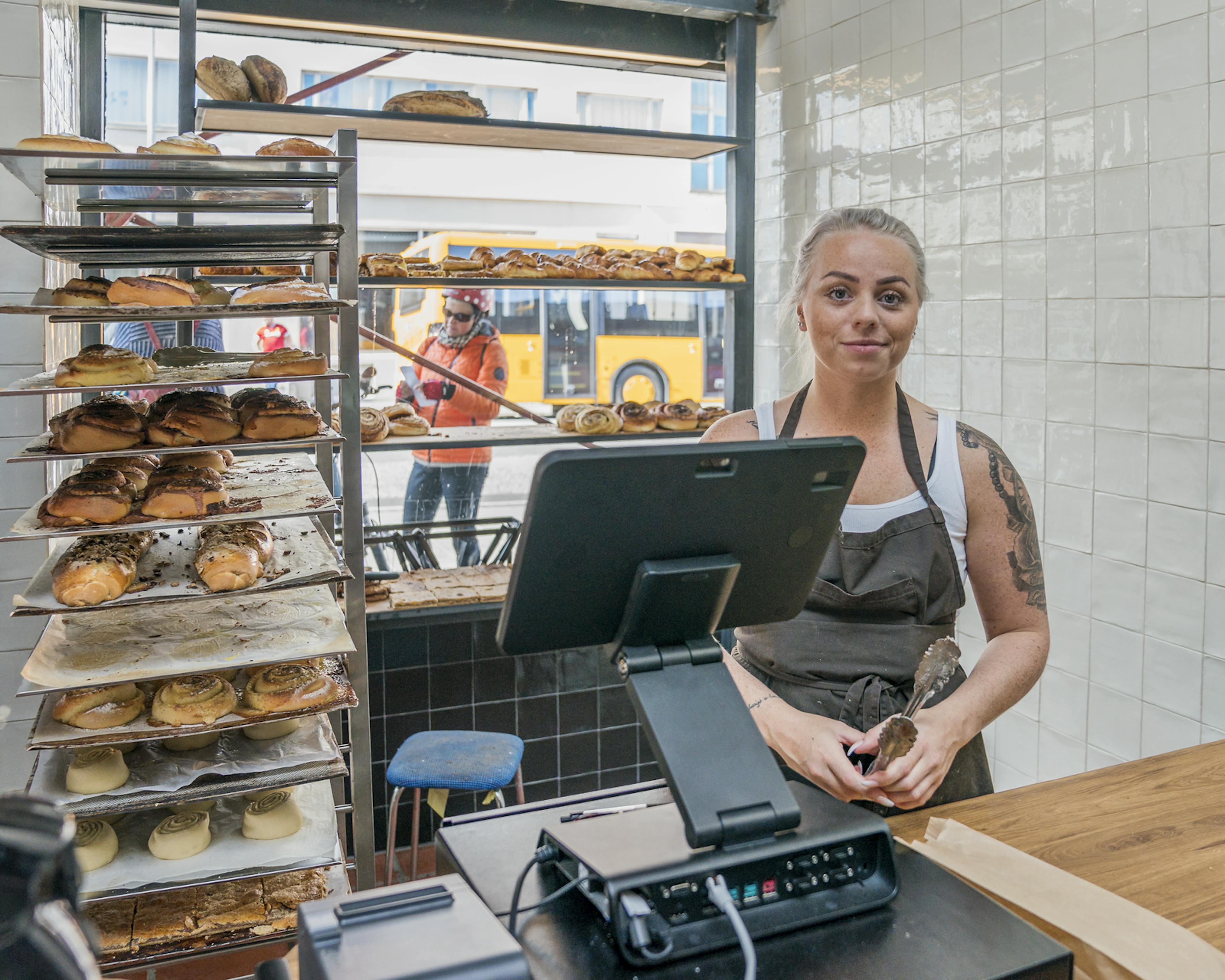 baker in Icelandic bakery