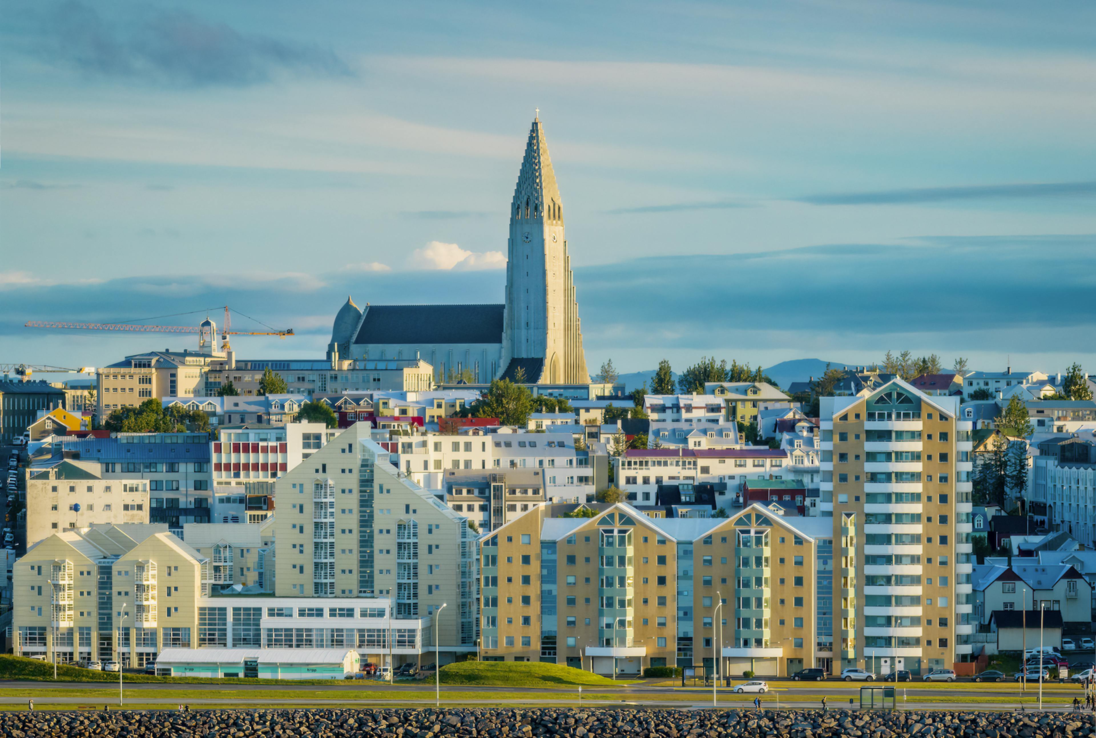 Skyline of Reykjavik on a clear day