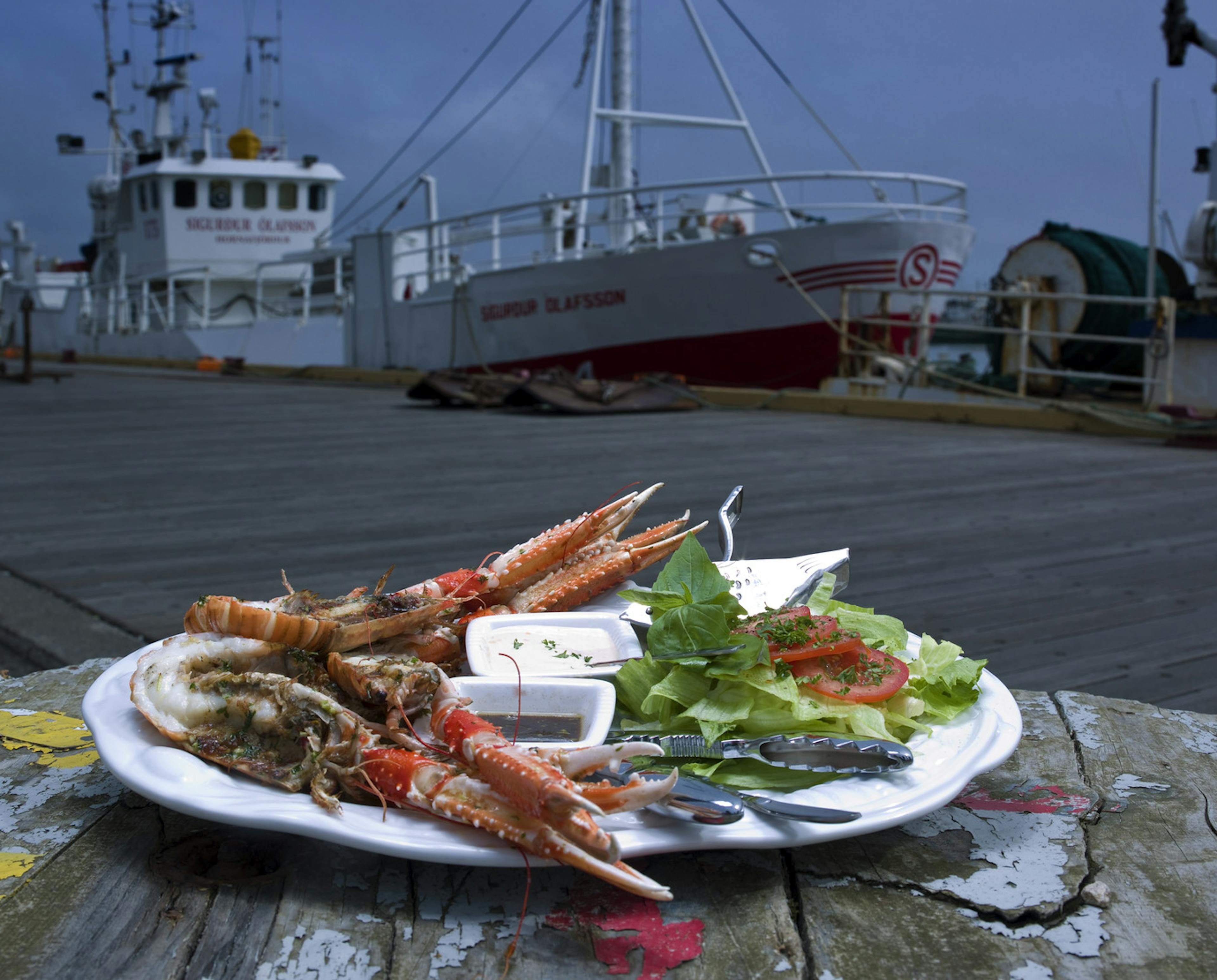 fresh seafood dish in Iceland 