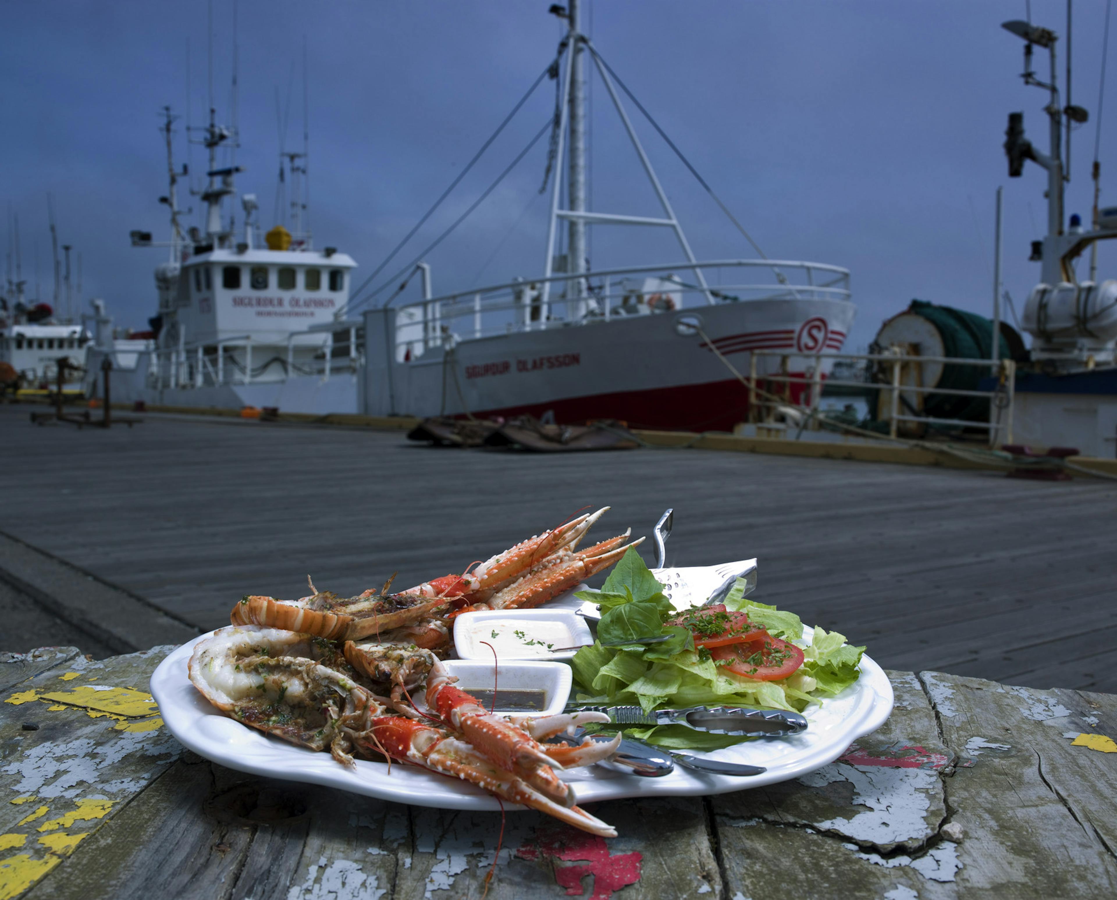 fresh seafood dish in Iceland 