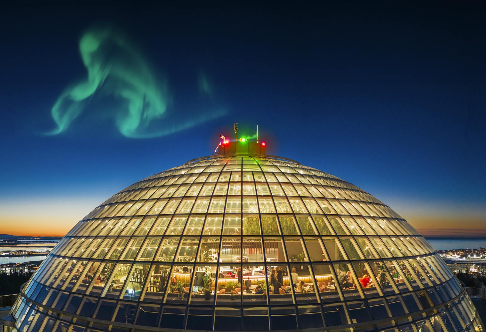 northern lights in Reykjavík